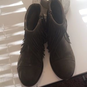 Kali navy green ankle boots with strings Sz. 8